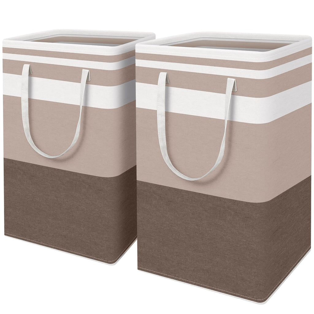 HomeHacks 2 Pack Large Laundry Baskets, Laundry Hampers Bags (Grey 75Lx2)