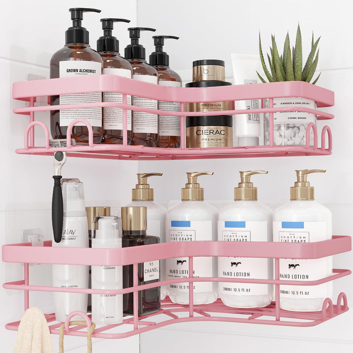 Sakugi Black Corner Shower Caddy Adhesive No Drilling Bathroom Shelves