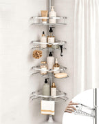 SEIRIONE Rustproof Corner Shower Caddy Tension Pole for Bathroom Organizers