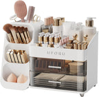 UFORU Makeup Organizer Countertop with Brush Holder for Vanity Bathroom