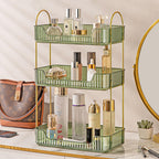 Aveniee Bathroom Counter Organizer, 3 Tier Perfume Skin Care Countertop Storage Shelf, Vanity Makeup Tray for Cosmetic Skincare Lotion,Clear