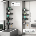 DAOYA Corner Shower Caddy Tension Pole 4 Tier Shower Caddy Organizer Black
