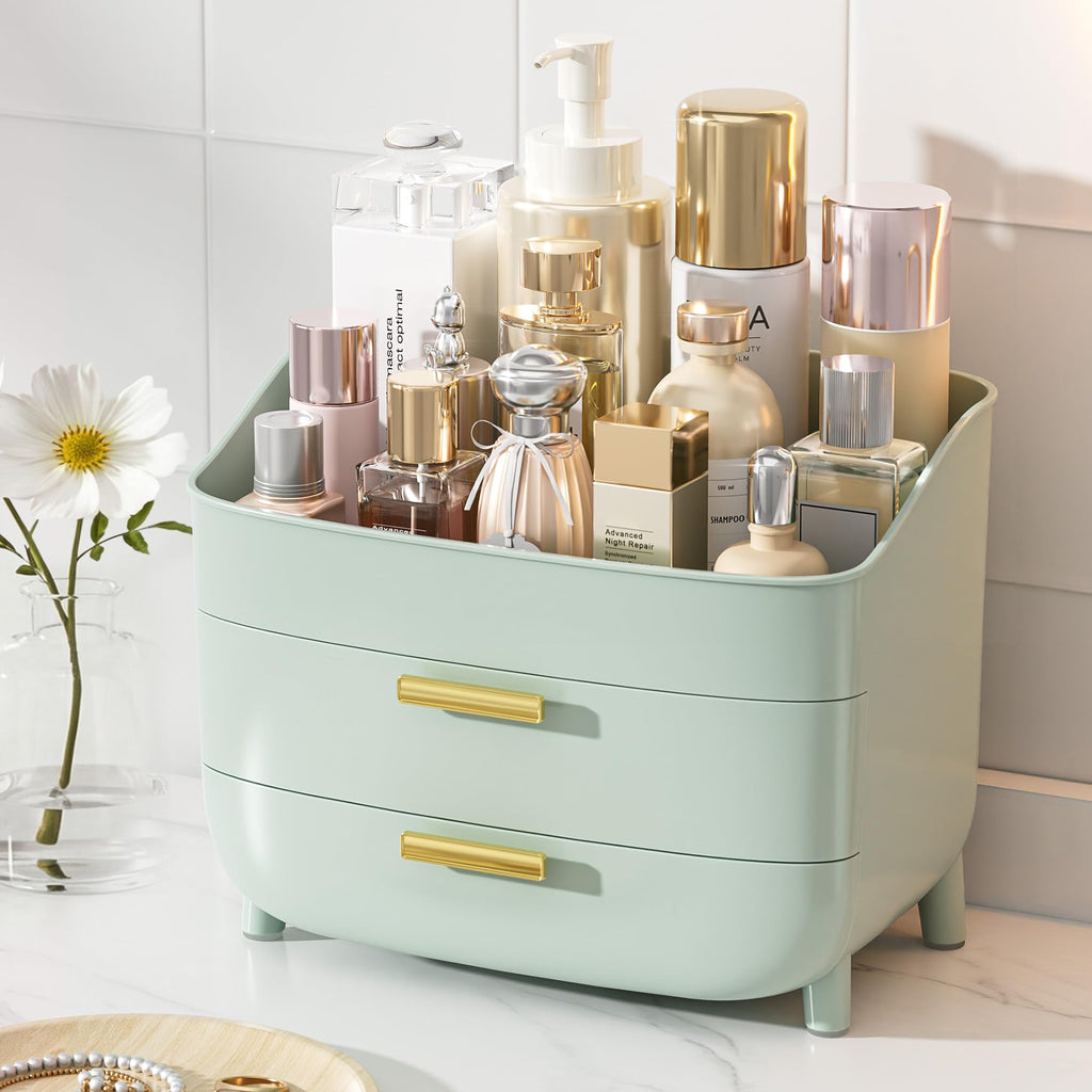 Vtopmart 3-Tier Skincare Makeup Organizer with Drawers, White