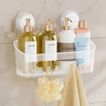 TAILI Shower Caddy Suction Cup 2 Pack, Heavy Duty Bathroom Organizer, Removable Shelves for Inside Shower, Shampoo, Waterproof Suction Plastic Storage for Bathroom Accessories Holder, White