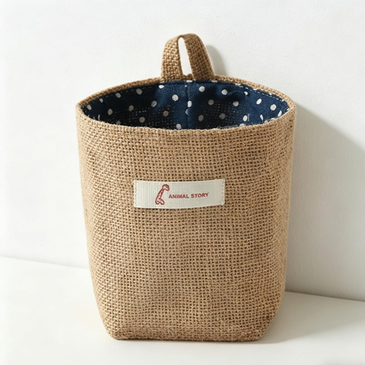 Washable Cotton Linen Hanging Organizer Bag for Door Wall Bedside | Washable Storage Pockets | Space Saving Reusable Closet Organizer (Yellow Dot)