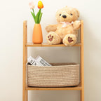 MiniArk Small Storage Baskets for Organizing | Closet Organizer Bins | Shelf Toy Basket | Woven Rope Baskets | Cube Decorative Box | Shallow Basket | L11.5xW7.5xH4.7| Brown