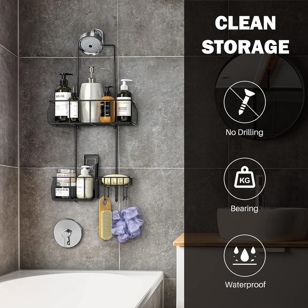 Epicano Shower Caddy Hanging,Large Capacity Shower Organizer,Black