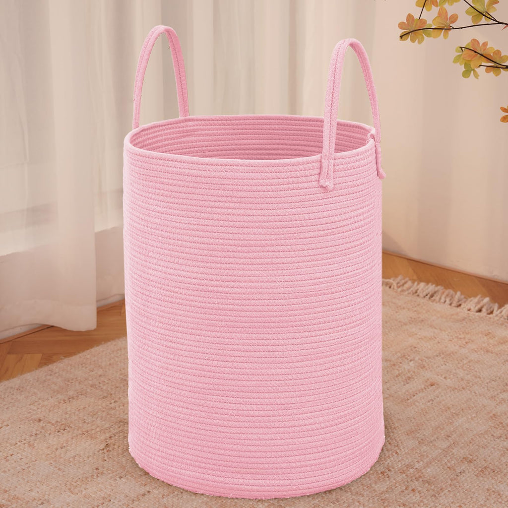 JMvicyroam 60L Cotton Rope Laundry Basket Hamper, Brown