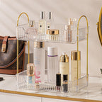 Aveniee Bathroom Counter Organizer, 3 Tier Perfume Skin Care Countertop Storage Shelf, Vanity Makeup Tray for Cosmetic Skincare Lotion,Clear