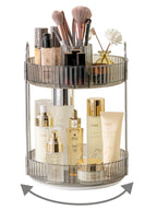 Asayuee 360 Rotating Makeup Organizer for Vanity,2 Tier Large Capacity Skincare Organizers,Bathroom Counter Organizer, Spinning Perfume Organizer & Vanity Organizer (Green-2 Tier)