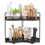 2-Tier Corner Bathroom Counter Organizer, Larger, Dark Brown