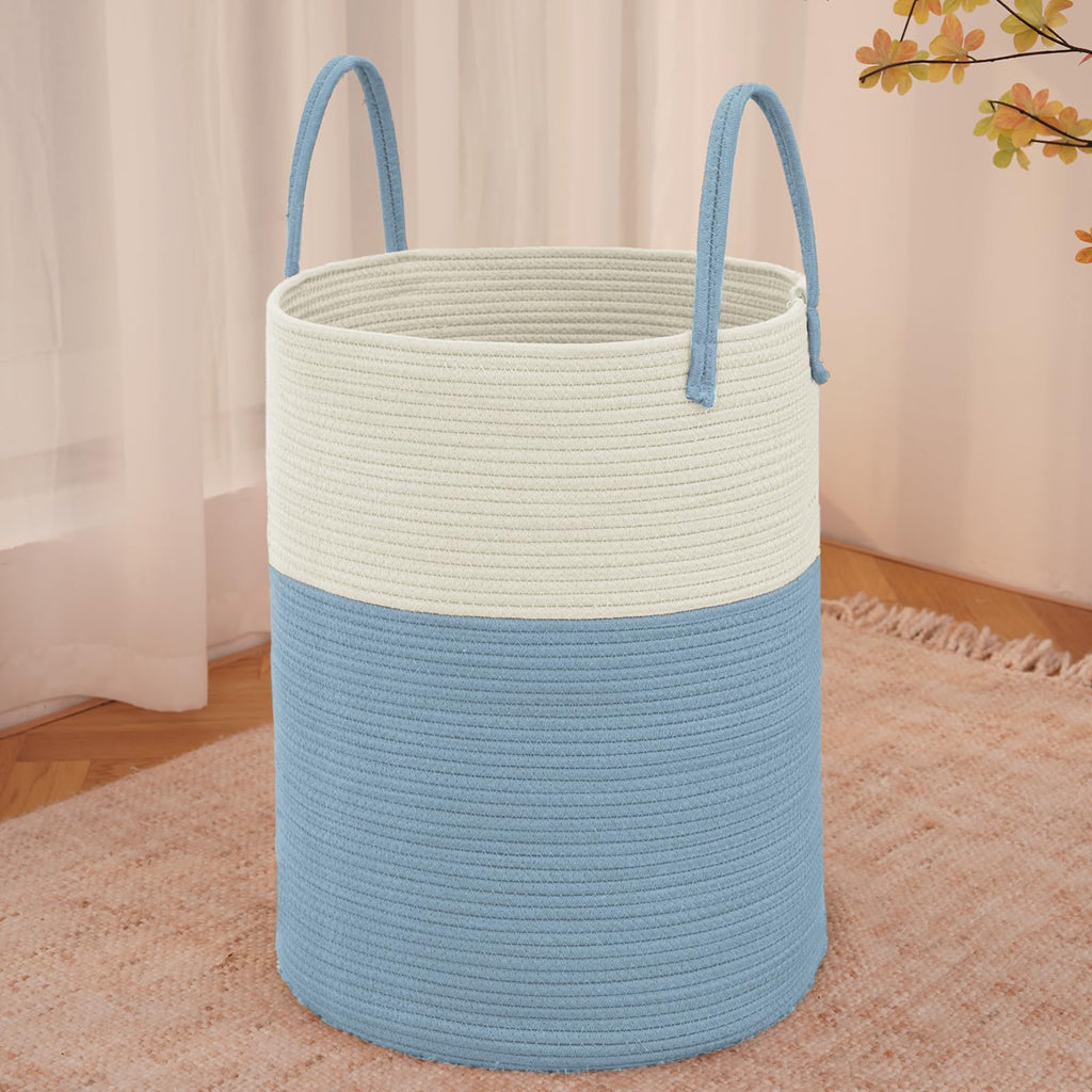 JMvicyroam 60L Cotton Rope Laundry Basket Hamper, Brown