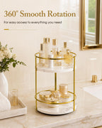 Rotating Bathroom Counter Organizer, 2-Tier Makeup Organizer