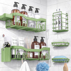 NESOMI 7-Pack Shower Caddy Adhesive,Stainless Steel Shower Organizer Shelf