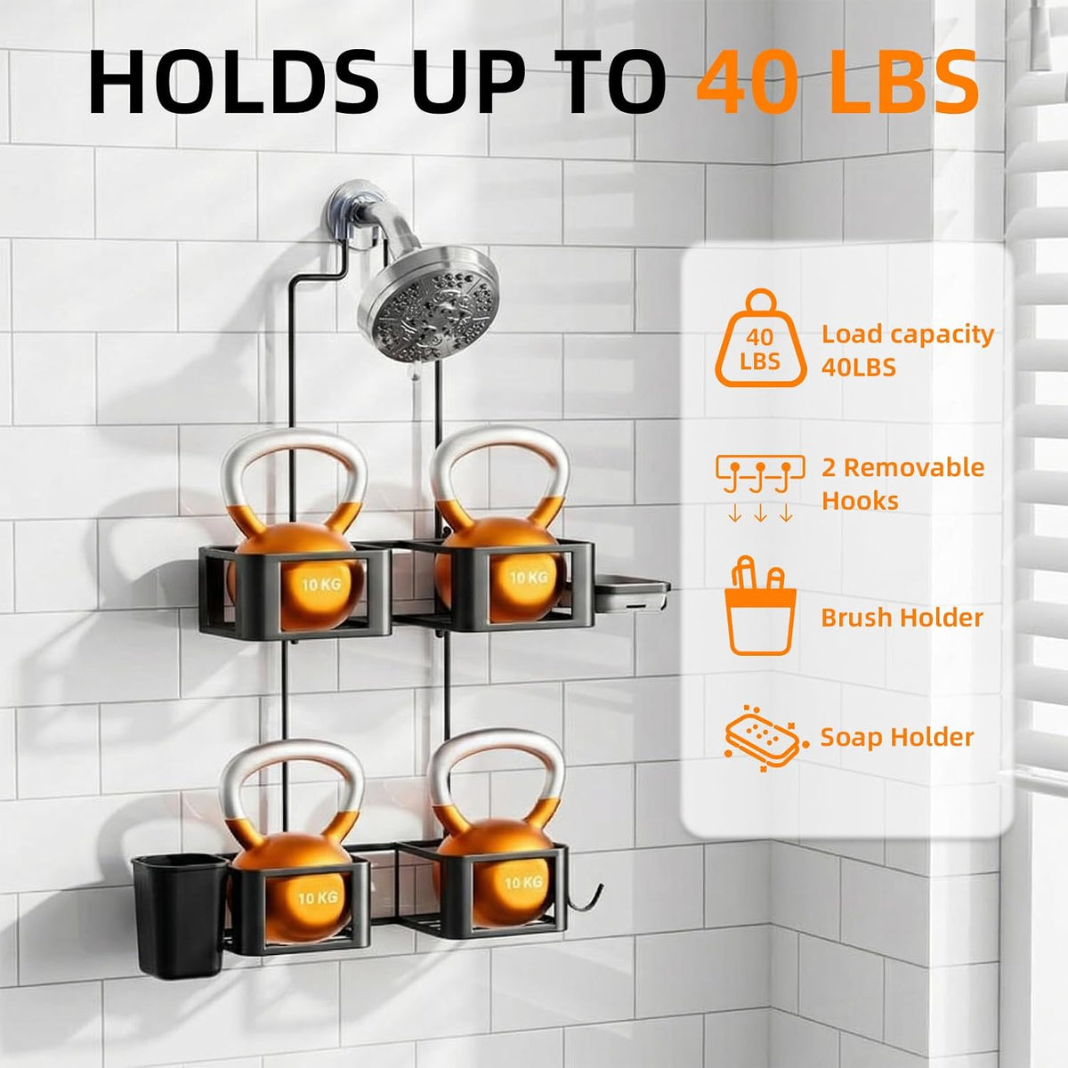 Haging Shower Caddy for Handheld Showerheads,Over Head Shower organizer