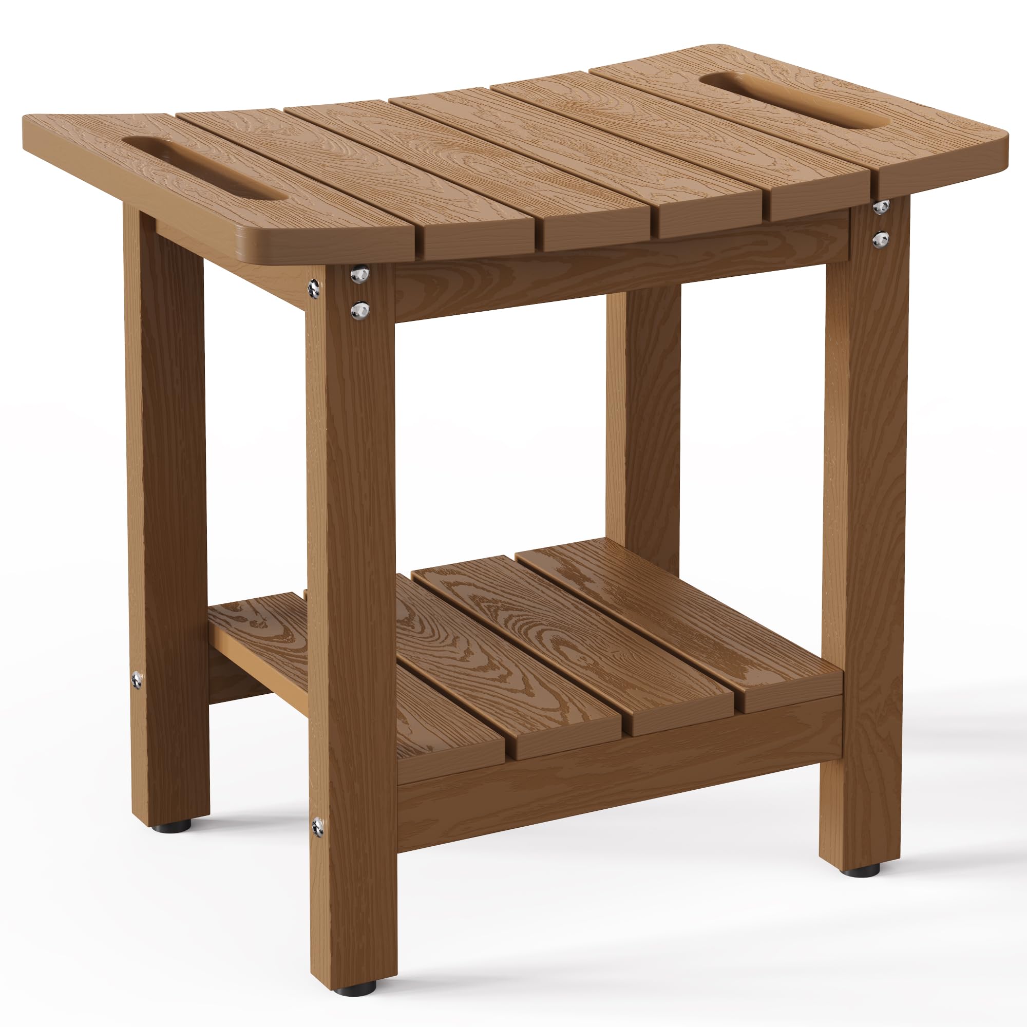 HIPS Shower Benches for Inside Shower, Shower Stool with Space-Efficient Storage Shelf, Waterproof Shower Chair Seat for Spa Bathroom(Light Gray)