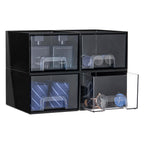 Vtopmart 4 Pack Small Clear Stackable Storage Drawers, Fits Narrow Spaces
