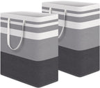HomeHacks 2 Pack Large Laundry Baskets, Laundry Hampers Bags (Grey 75Lx2)
