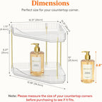 Lifewit 2 Tier Corner Bathroom Counter Organizers and Storage, Clear
