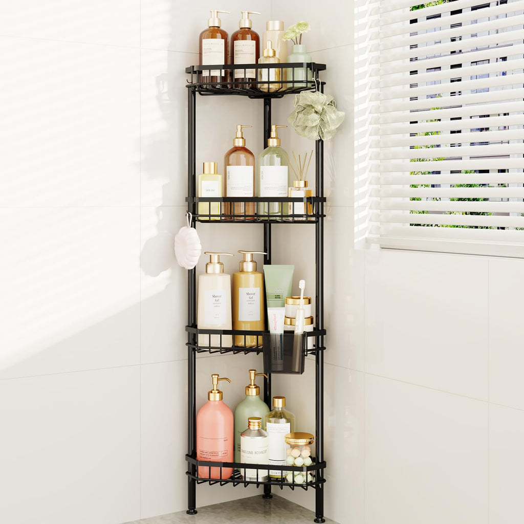 Consumest Corner Shower Caddy Stand - Rustproof Bathroom Organizer&Storage