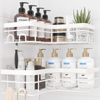 Sakugi Black Corner Shower Caddy Adhesive No Drilling Bathroom Shelves