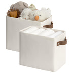 StorageWorks Narrow Storage Bins, Long Baskets, Brown and Beige, 2-Pack