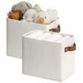 StorageWorks Fabric Narrow Storage Bins, Khaki and Beige Stripes, 2-Pack