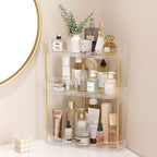 Lifewit 2 Tier Corner Bathroom Counter Organizers and Storage, Clear