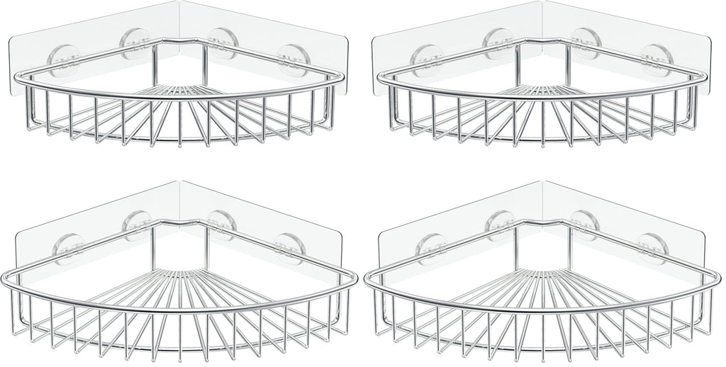 SMARTAKE 2-Pack Corner Shower Caddy, SUS304 Stainless Steel, Silver