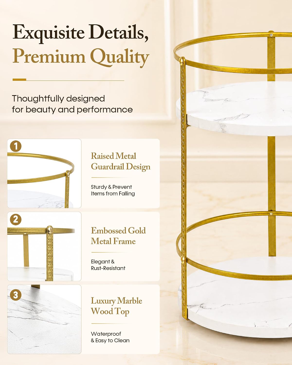 Rotating Bathroom Counter Organizer, 2-Tier Makeup Organizer