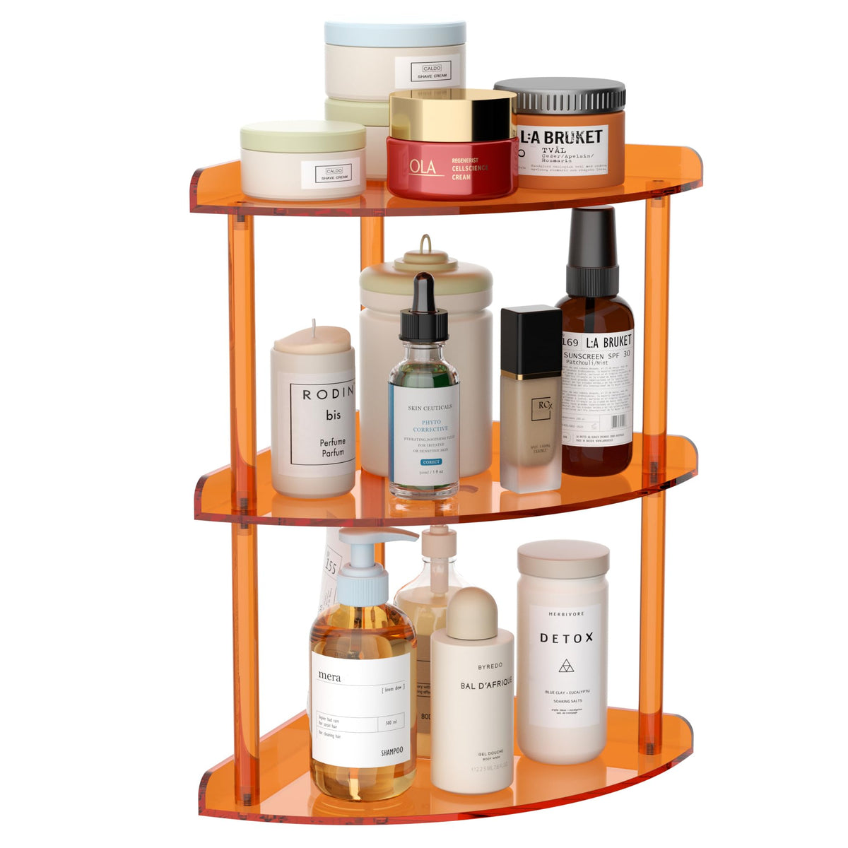 Sezanrpt 2 Tier Countertop Corner Organizer Shelf 7x7x8 Inch, Acrylic Bathroom Organizer Corner Shelf for Countertop, Clear Vanity Storage Organizer for Skincare, Cosmetics, Perfume