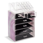 Sorbus Makeup Organizer, 7-Drawer Acrylic 2-Piece Set (Clear)