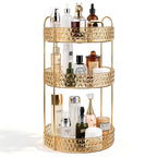 Large Capacity Rotating Makeup Organizer Perfume Stand Holder, 2 Tier Clear