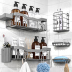 NESOMI 7-Pack Shower Caddy Adhesive,Stainless Steel Shower Organizer Shelf