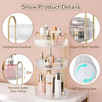 360° Rotating Makeup Organizer for Vanity, 3 Tier Perfume Organizers, Clear