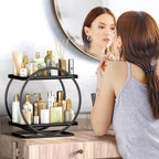 Bathroom Counter Organizer, 2-Tier Black Perfume Organizer Dresser