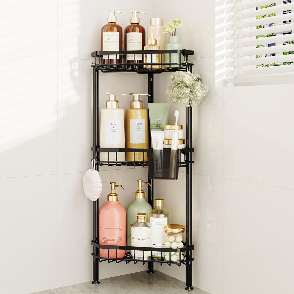 Consumest Corner Shower Caddy Stand - Rustproof Bathroom Organizer&Storage