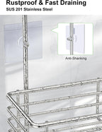 SMARTAKE Hanging Shower Head Caddy, Shower Shelf Organizer, Silver