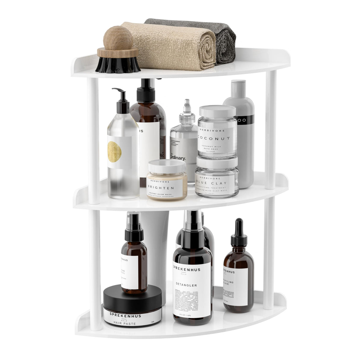 Sezanrpt 2 Tier Countertop Corner Organizer Shelf 7x7x8 Inch, Acrylic Bathroom Organizer Corner Shelf for Countertop, Clear Vanity Storage Organizer for Skincare, Cosmetics, Perfume