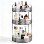 Large Capacity Rotating Makeup Organizer Perfume Stand Holder, 2 Tier Clear