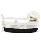 Mkono Toilet Paper Basket, Boho Bathroom Decor, Small Storage Organizer
