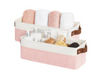 StorageWorks Narrow Storage Bins, Long Baskets, Brown and Beige, 2-Pack
