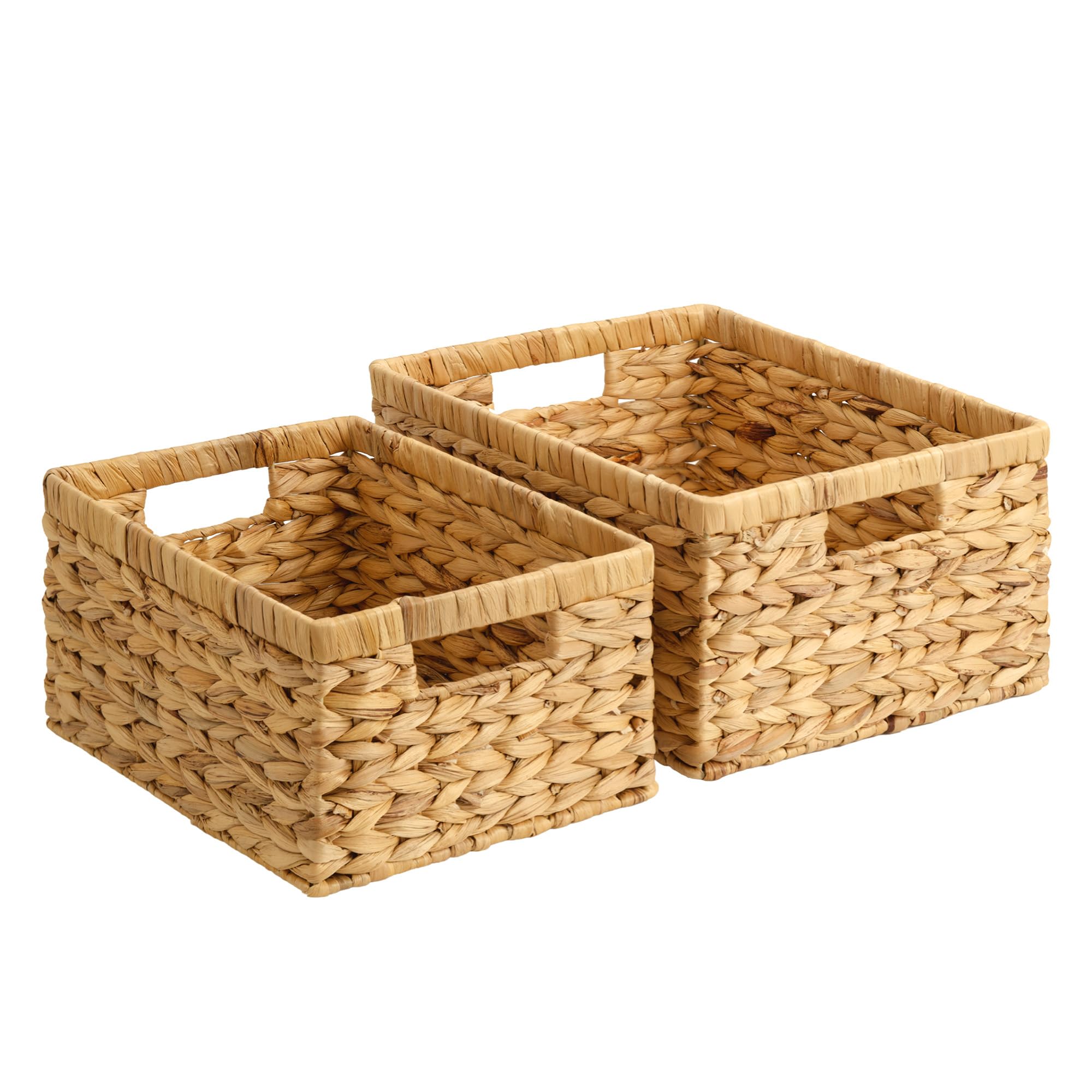 StorageWorks Wicker Baskets, Wicker Storage Baskets for Shelves, 2-Pack