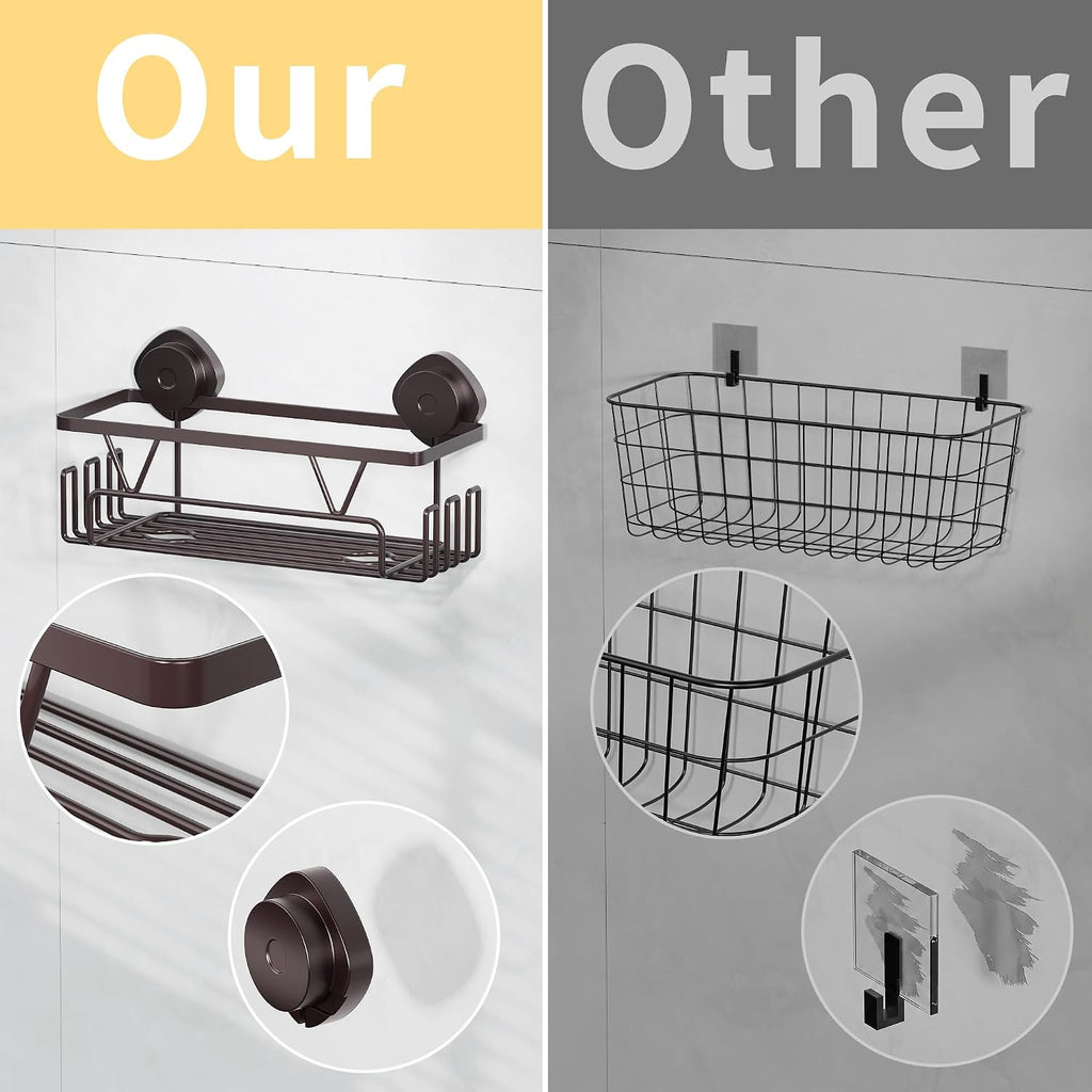 KEGII Shower Caddy Suction Cup Shower Organizer No Drill Bathroom Storage