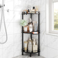 ELYKEN Corner Shower Caddy Standing, 4 Tier Metal Shower Organizer, Black