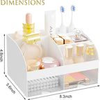 Makeup Organizer with 2 Drawers, Countertop Cosmetic Storage for Vanity