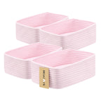 MiniArk Small Storage Baskets for Organizing | Closet Organizer Bins | Shelf Toy Basket | Woven Rope Baskets | Cube Decorative Box | Shallow Basket | L11.5xW7.5xH4.7| Brown