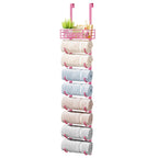 HapiRm Towel Racks for Bathroom Storage - 6 Tier Over The Door & Wall Mount Rolled Towel Storage Organizer Holder with Metal Shelf Basket for Small Bathroom, Camper, Rv - Black, Patented