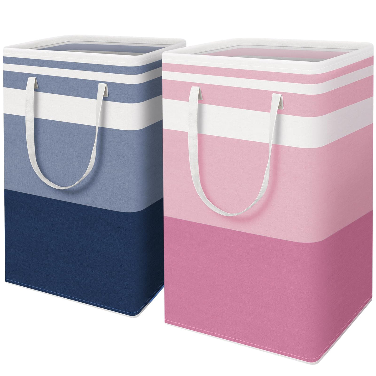 HomeHacks 2 Pack Large Laundry Baskets, Laundry Hampers Bags (Grey 75Lx2)