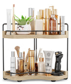 2-Tier Corner Bathroom Counter Organizer, Larger, Dark Brown